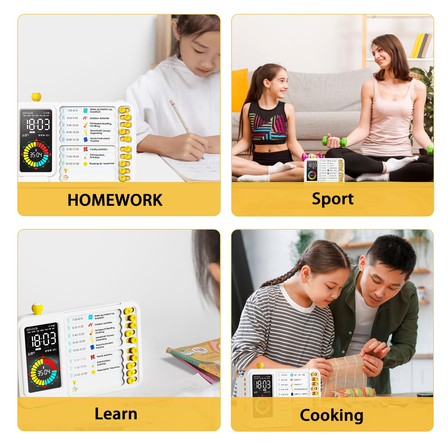 Minuteur Visuel Timer Enfant TDAH numérique à LED, minuterie visuelle Facile pour Les Enfants, Aide au TDAH avec minuterie de productivité Pomodoro numérique pour la Salle de Classe, la Maison