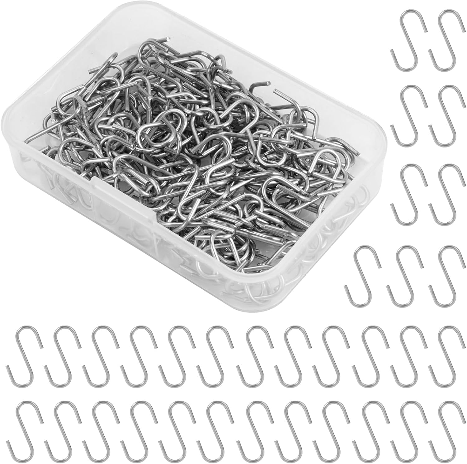 150 Pcs Mini S Shaped Wire Hooks, 2cm /0.78 inch Stainless Steel, Double Ended, Ornament Hooks for DIY Crafts, Jewellery, Key Chains, Christmas