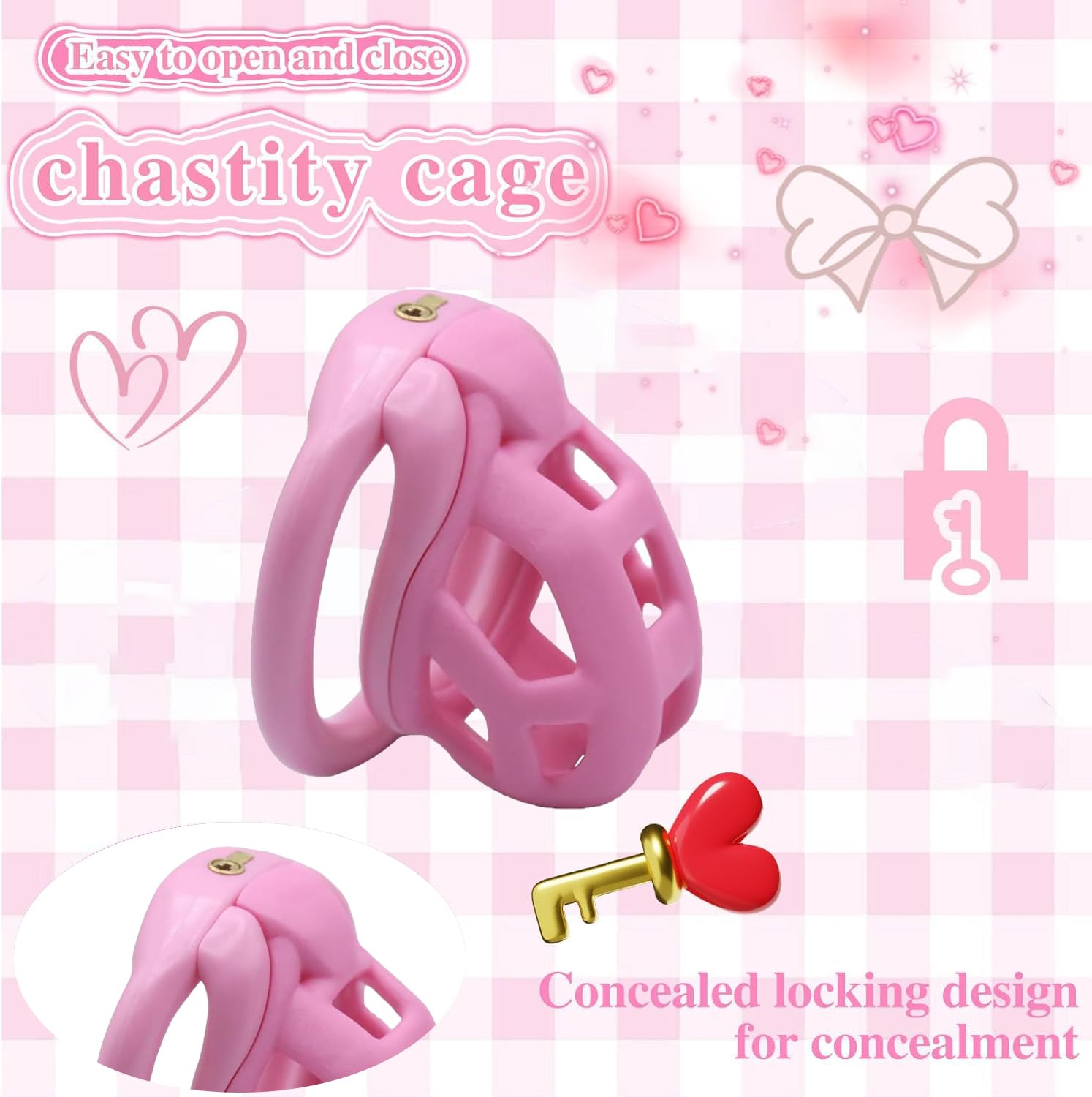 Sissy De Castidad Hombre Chastity Cage Male Sexuales Para Sexo Pareja Jaula Para El Pene Juguetes Eróticos Para Adultos (Bent Ring,Small)