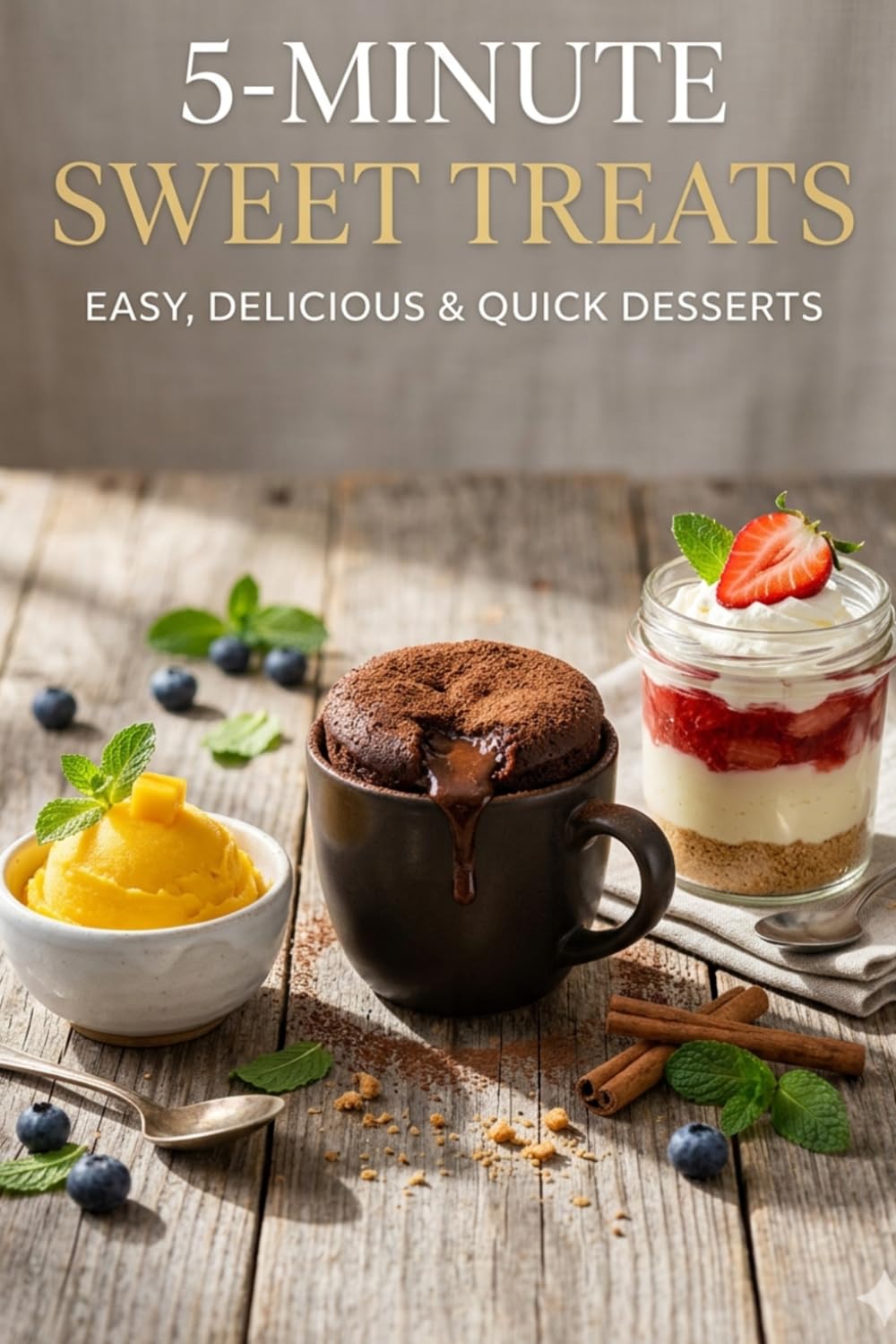 5-Minute Sweet Treats: Easy, Delicious & Quick Desserts: Mug Cakes, No-Bake Jars, and Healthy Bites