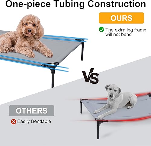 Miniatura 2 de Cama elevada para perros de 30 pulgadas para exteriores con cuatro paquetes de hielo, cama elevada para perros con patas antideslizantes, camas