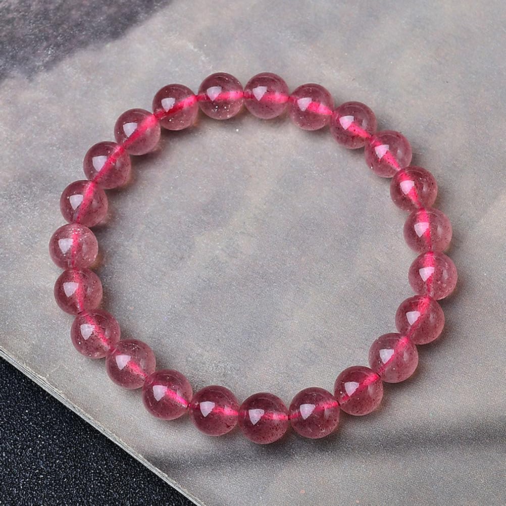 Pulsera Feng Shui Pulsera de Cristal de Cuarzo Fresa Pulsera de dragón Chino Pulsera de Piedras Preciosas Naturales para Mujer Pulsera de Chakra de Cristal Reiki Pulsera talismán,6mm