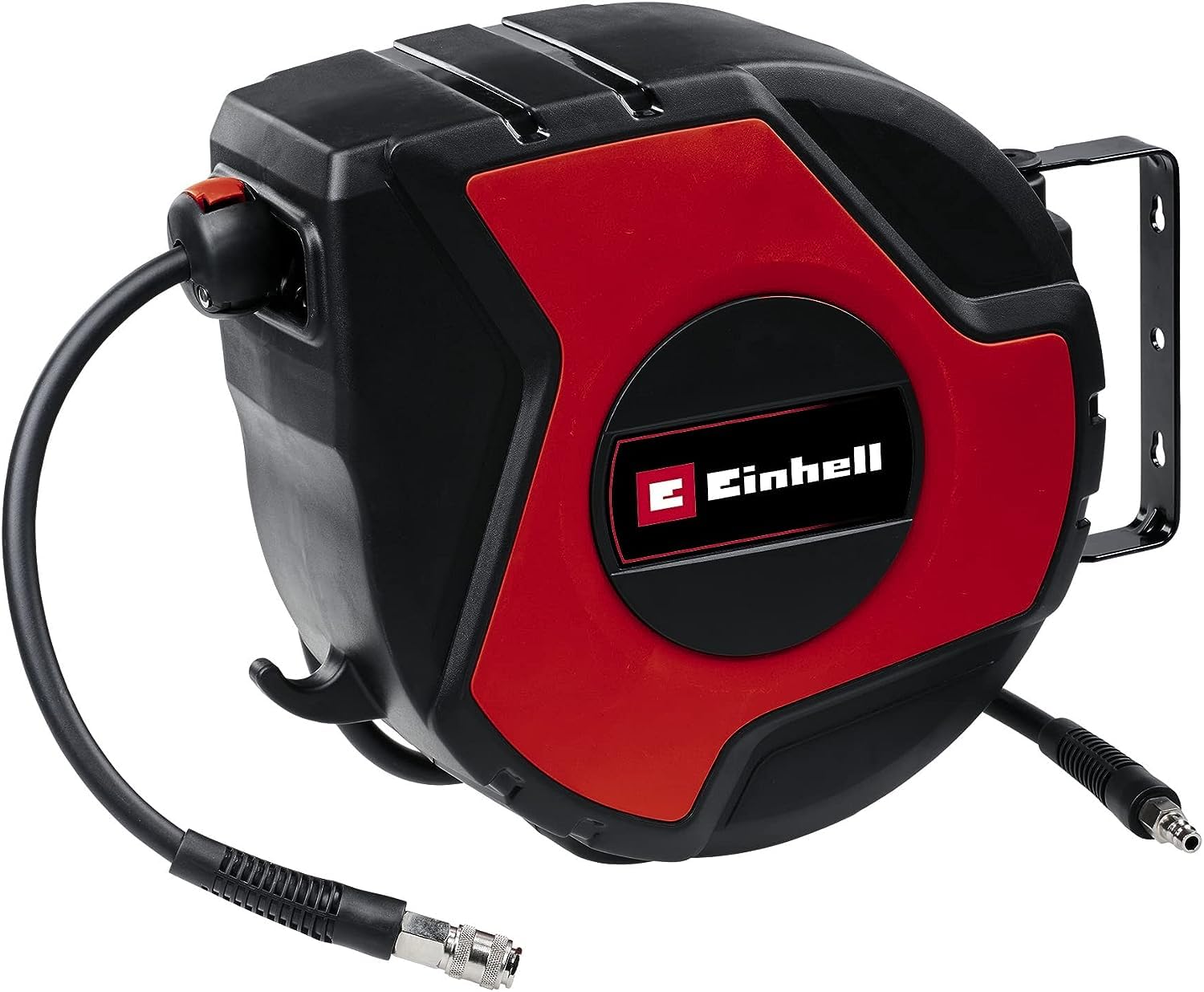 Einhell Avvolgitubo ad aria compressa TC-PH 150 (lunghezza tubo: 15 m + 1,5 m di tubo di collegamento, diametro interno del tubo: 9 mm, pressione d'esercizio 16 bar, supporto fissaggio parete incl.)