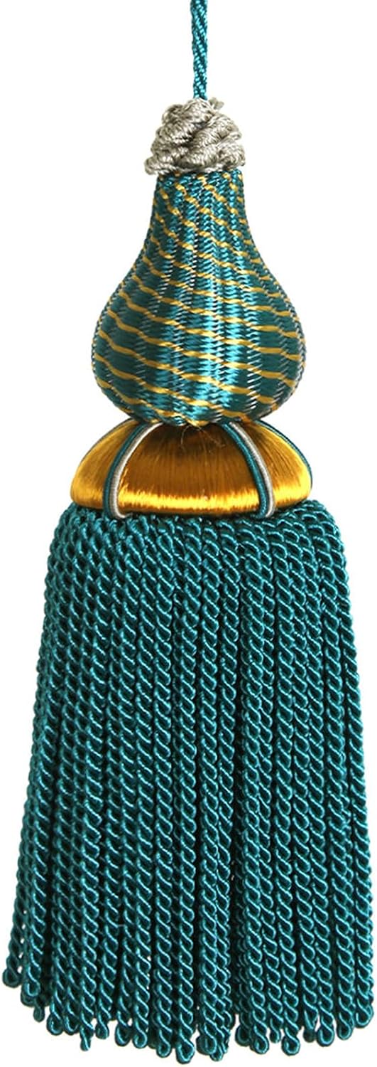 Luxury Decorative Tassel for Furniture Knobs & Curtains, Handcrafted Rayon Tassel Ornament, Elegant Home Decor Accent for Cabinets, Dressers, Wardrobes and Curtain Tiebacks (Green)