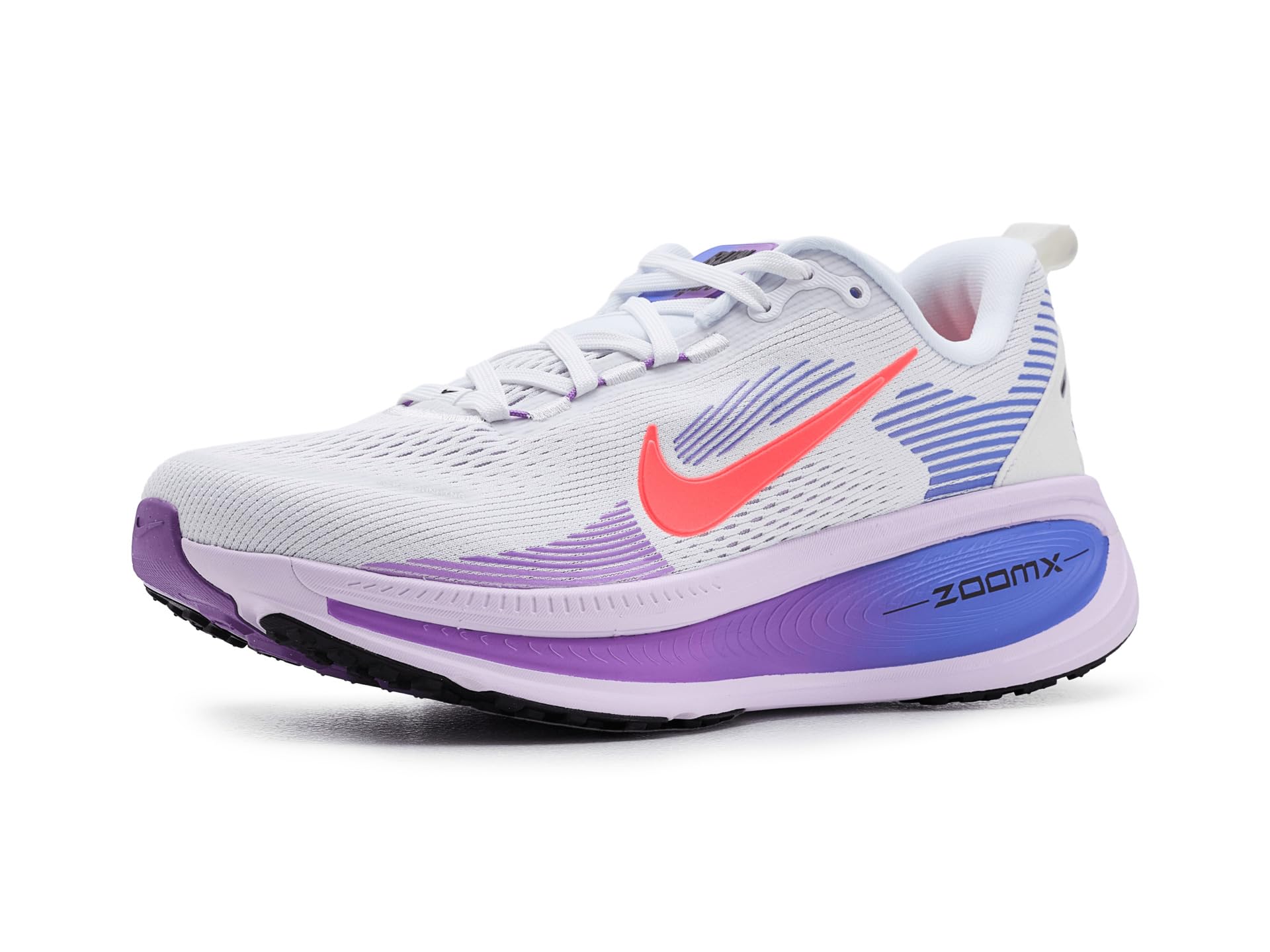 Nike Women's Vomero 18 Running Shoes - White/Hot Lava/Violet Mist/Sapphire - Size: Uk 7.5