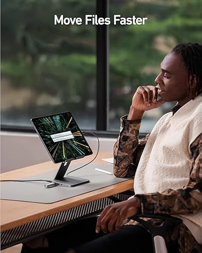 Miniatura 6 de Anker Hub USB C para iPad, 551 USBC Hub (8 en 1), con soporte plegable para tableta, HDMI 4K, 2 puertos de datos USB-A, para iPad Pro 5