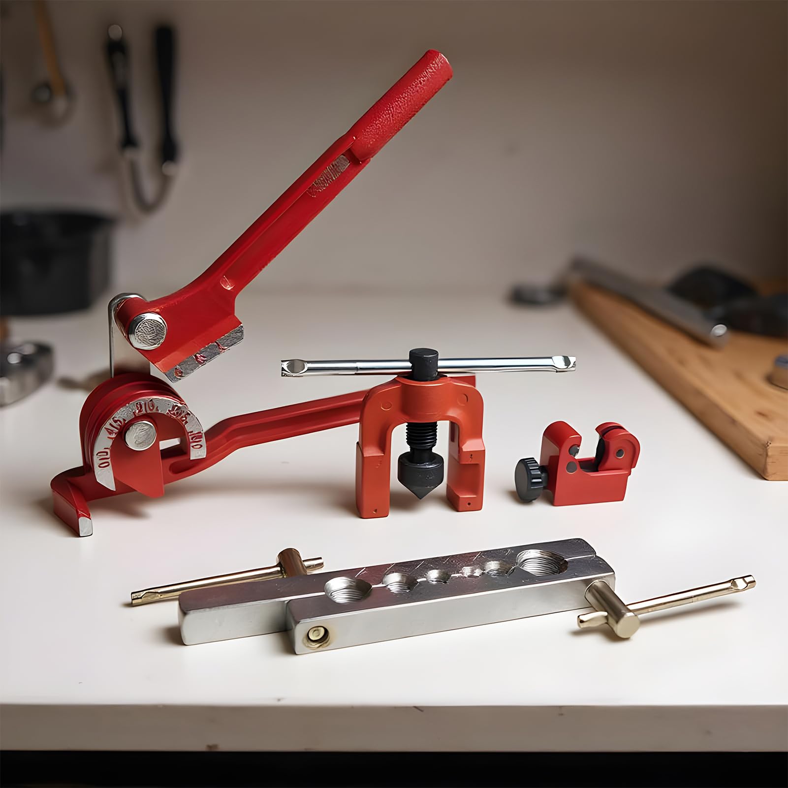 Rozszerzarka Do Rur 4,8 mm Wielofunkcyjne Narzędzie Gięcia, Cięcia, | Zestaw Obróbki Rur Metalowych Naprawa Samochodowa, Układ Hamulcowy, HVAC, Chłodnictwo, Ruroci