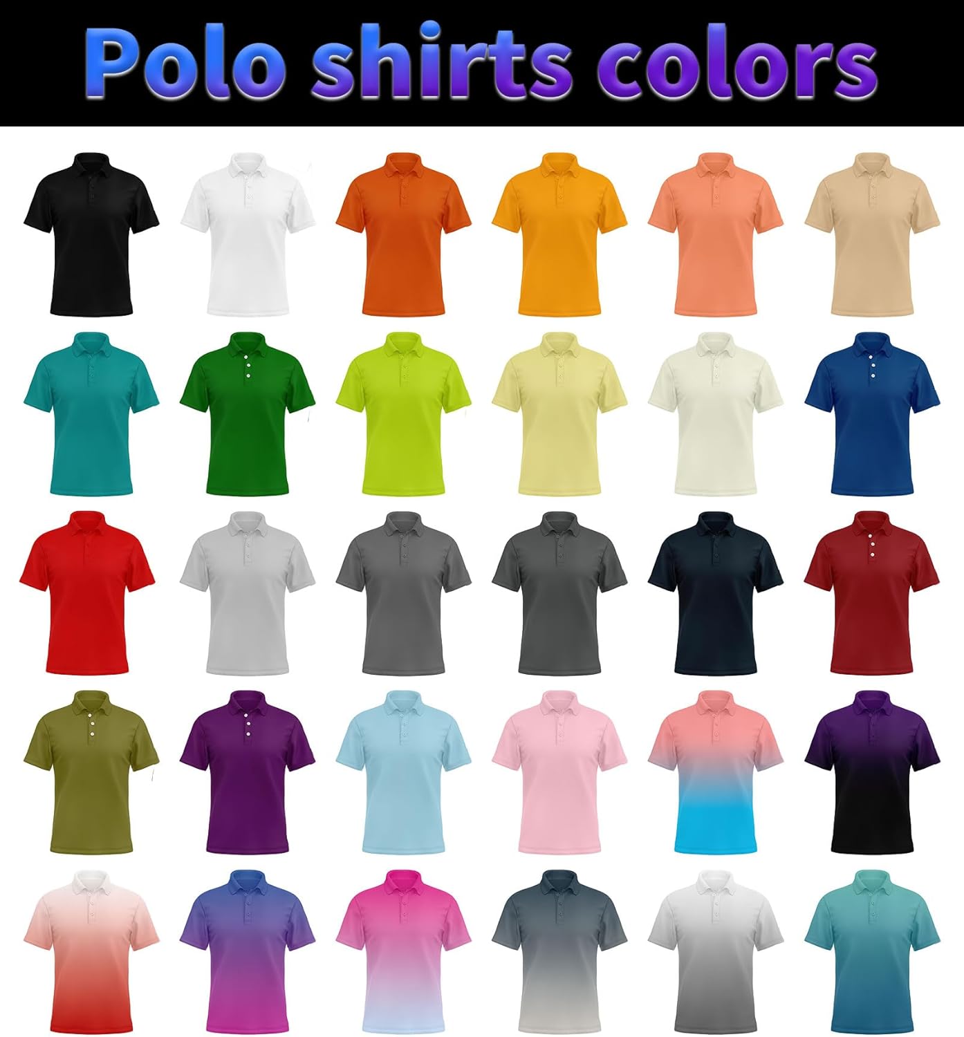 Custom Polo Shirts for Men Women, Personalized Golf Shirts with Text/Logo/Photo, Bulk Customized Business Polo Shirt - Image 3