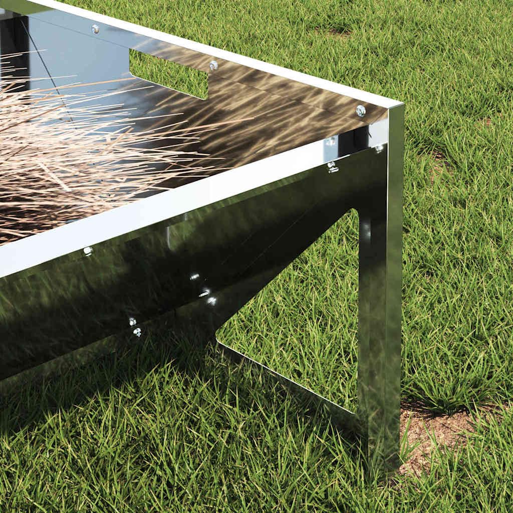 Comederos para animales de granja de acero galvanizado, resistente a la intemperie, comederos para interiores y exteriores, 108 x 50 x 28 cm, con capacidad de 10 kg, duradero, resistente