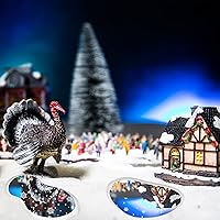 Vista 5 de Amyhill 6 piezas de espejo de Navidad, accesorio de paisajismo en miniatura, estanque de aldea de Navidad, mini estanque de hielo, decoración