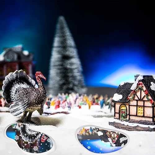 Miniatura 5 de Amyhill 6 piezas de espejo de Navidad, accesorio de paisajismo en miniatura, estanque de aldea de Navidad, mini estanque de hielo, decoración para