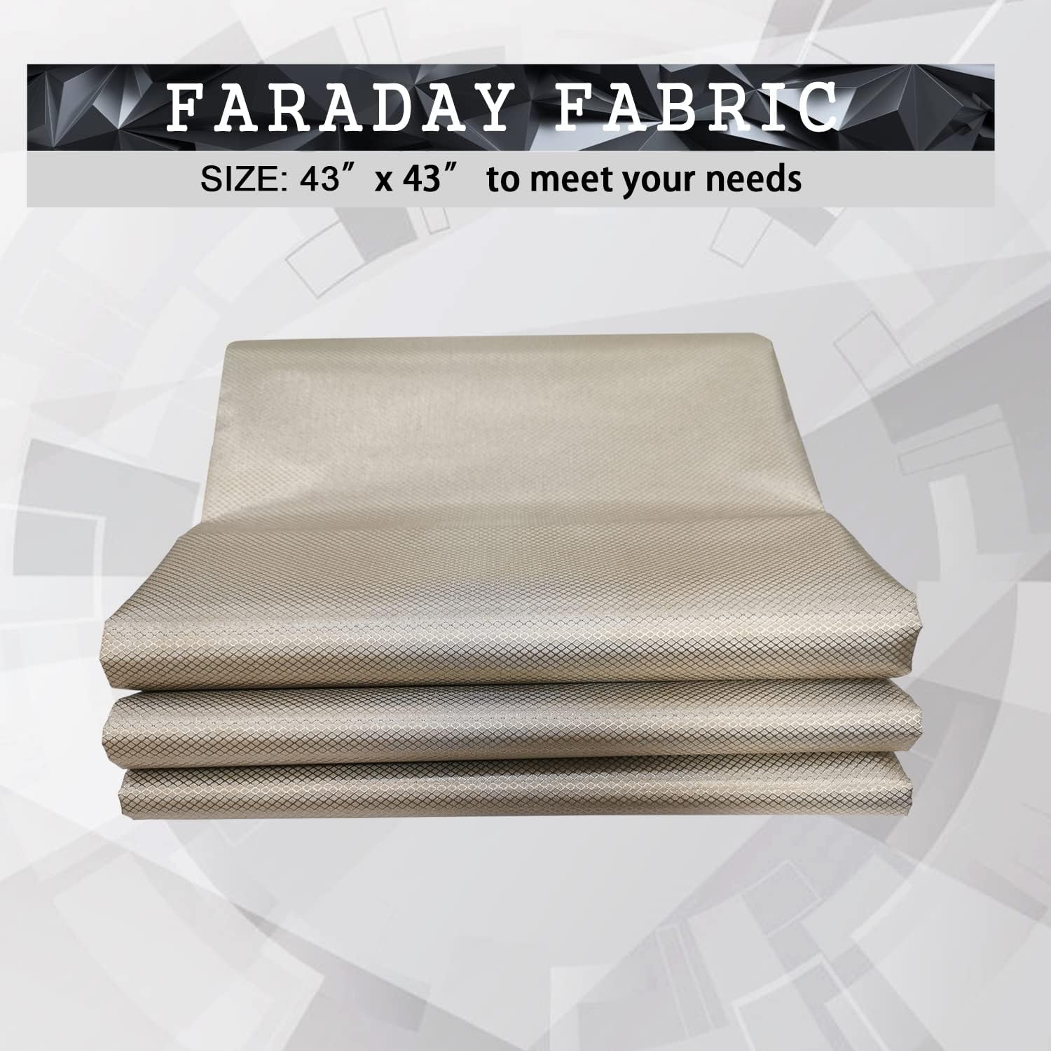 Farday Fabric Farday Cage Military Grade Conductive Material for Fabric Protection EMP & Signal Blocking from Cellular Signal, WiFi, Bluetooth, GPS, Shields RF Signals 43"X43" (1.1Meter)