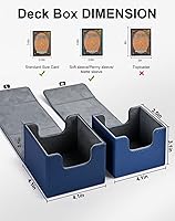 Vista 2 de ZLCA Caja de Mazo de Cartas con 2 divisores para tarjetas MTG, caja de almacenamiento horizontal grande para tarjetas que se adapta a más de 150 4