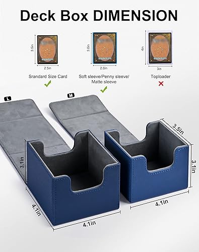 Miniatura 2 de ZLCA Caja de Mazo de Cartas con 2 divisores para tarjetas MTG, caja de almacenamiento horizontal grande para tarjetas que se adapta a más de 150 4