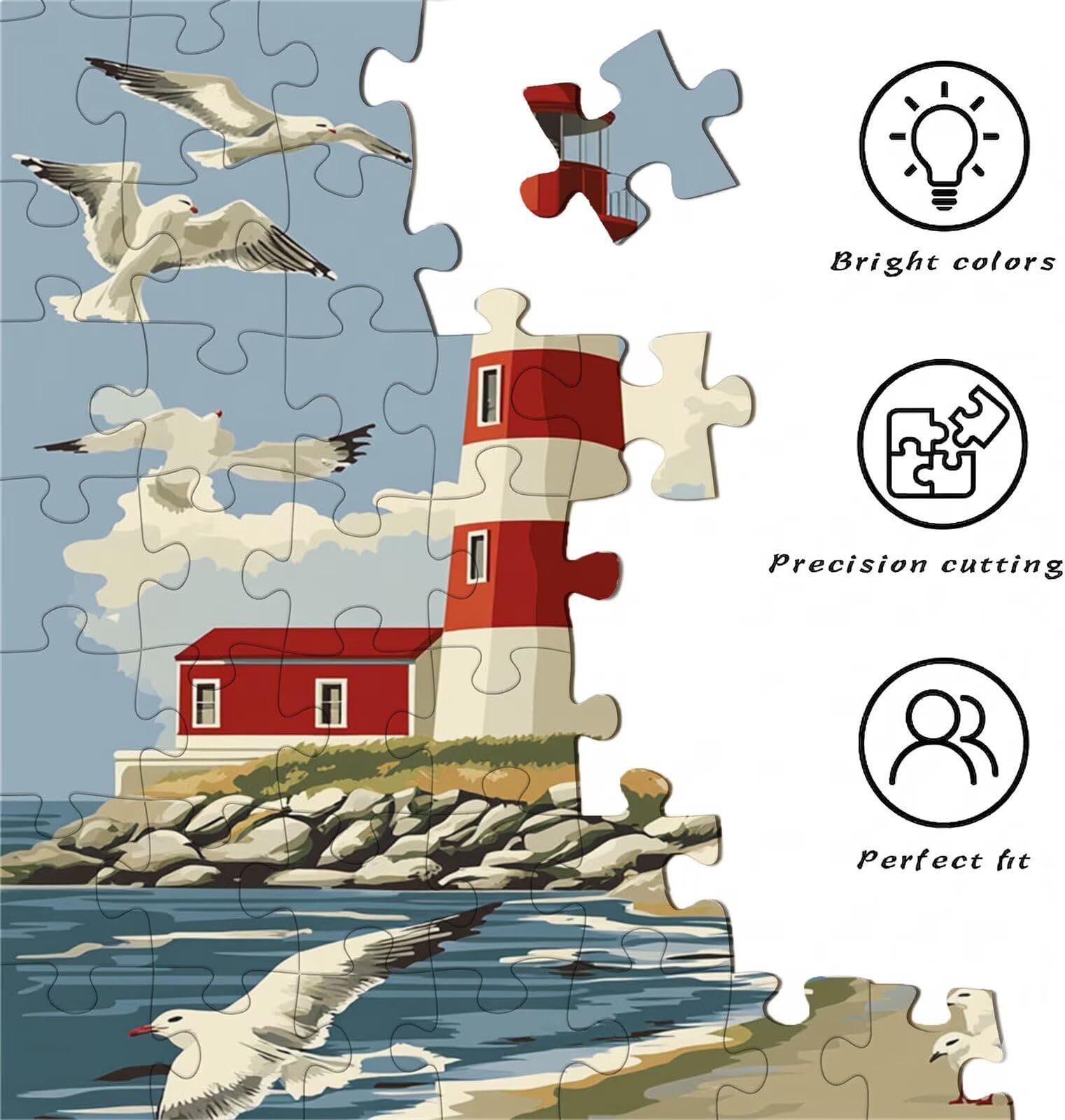 Faro velero-2 Puzzle 5000 Piezas Adultos, Rompecabezas con Letras en la Parte Posterior - Piezas Que Encajan Perfectamente, Reto de Concentración, Regalo para Mujer y Decor, 156.5 x 105.5 cm w0-131