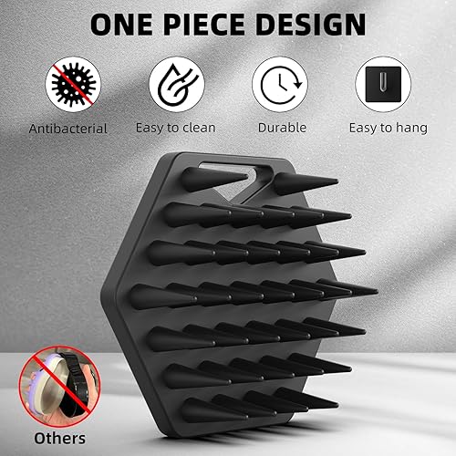 Miniatura 2 de VIKICON Masajeador de cuero cabelludo de silicona y cepillo de champú, exfoliante para el cabello, barba para el crecimiento, reduce la caspa,