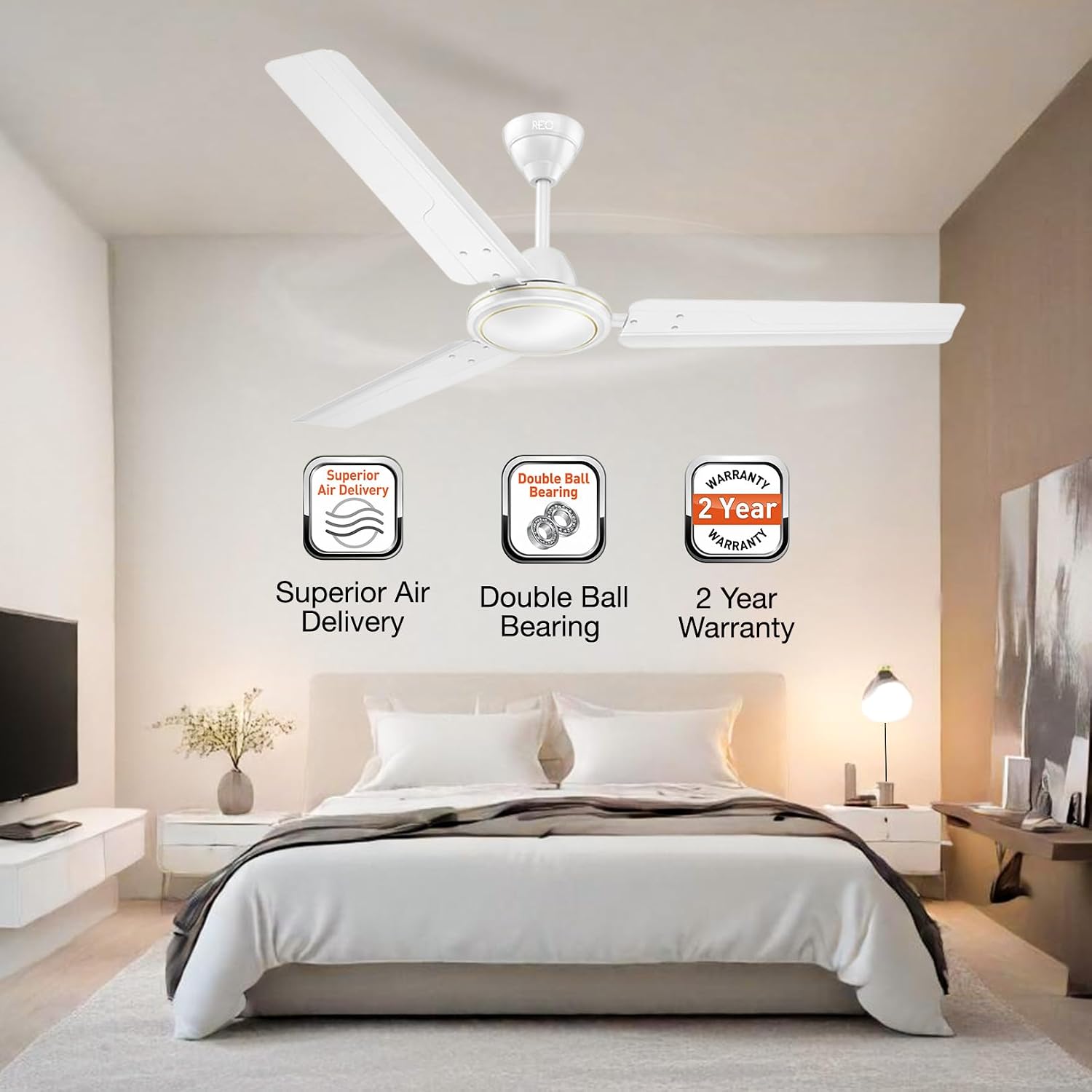 Havells Ceiling Fan White Detail View