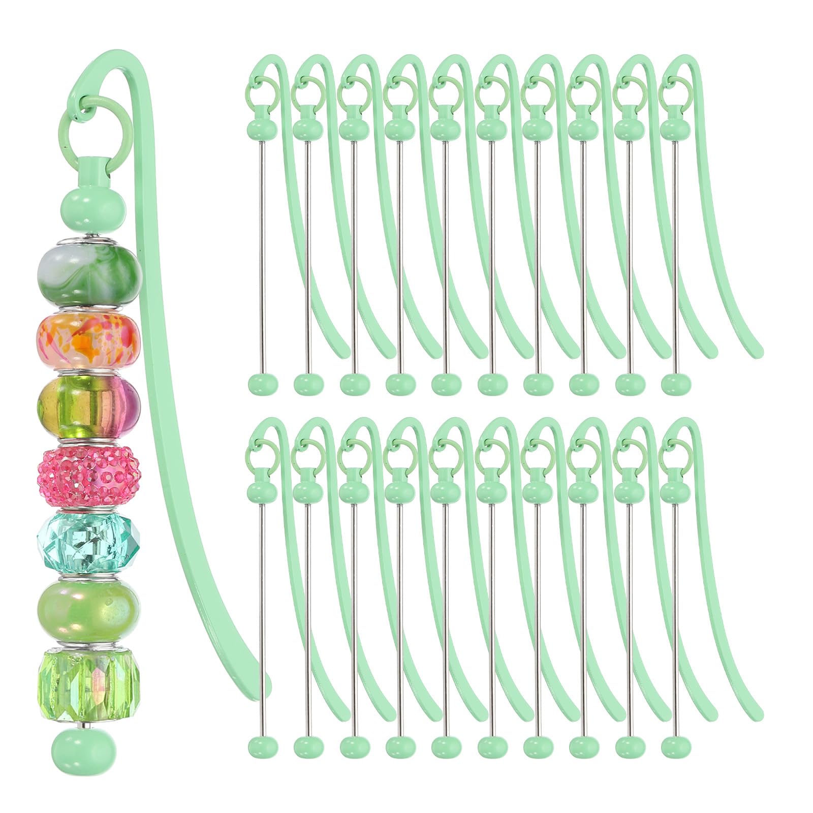 PATIKIL Beadable Bookmarks, Beaded Bookmark DIY Metal Blank Bar Bulk for Bookmark DIY Making Craft, Beading