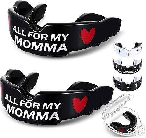 Miniatura 8 de Yaomiao 2 piezas de protectores bucales cruzados para lucha libre, protectores dentales deportivos cristianos con estuche, protector bucal religioso