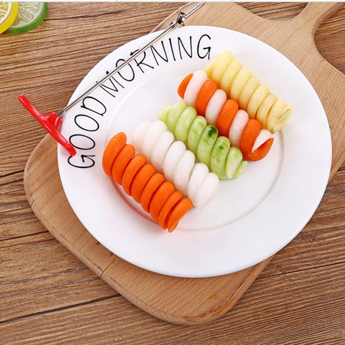 Stainless Steel Spiral Vegetable Screw Slicer for Potatoes Radishes Xmas