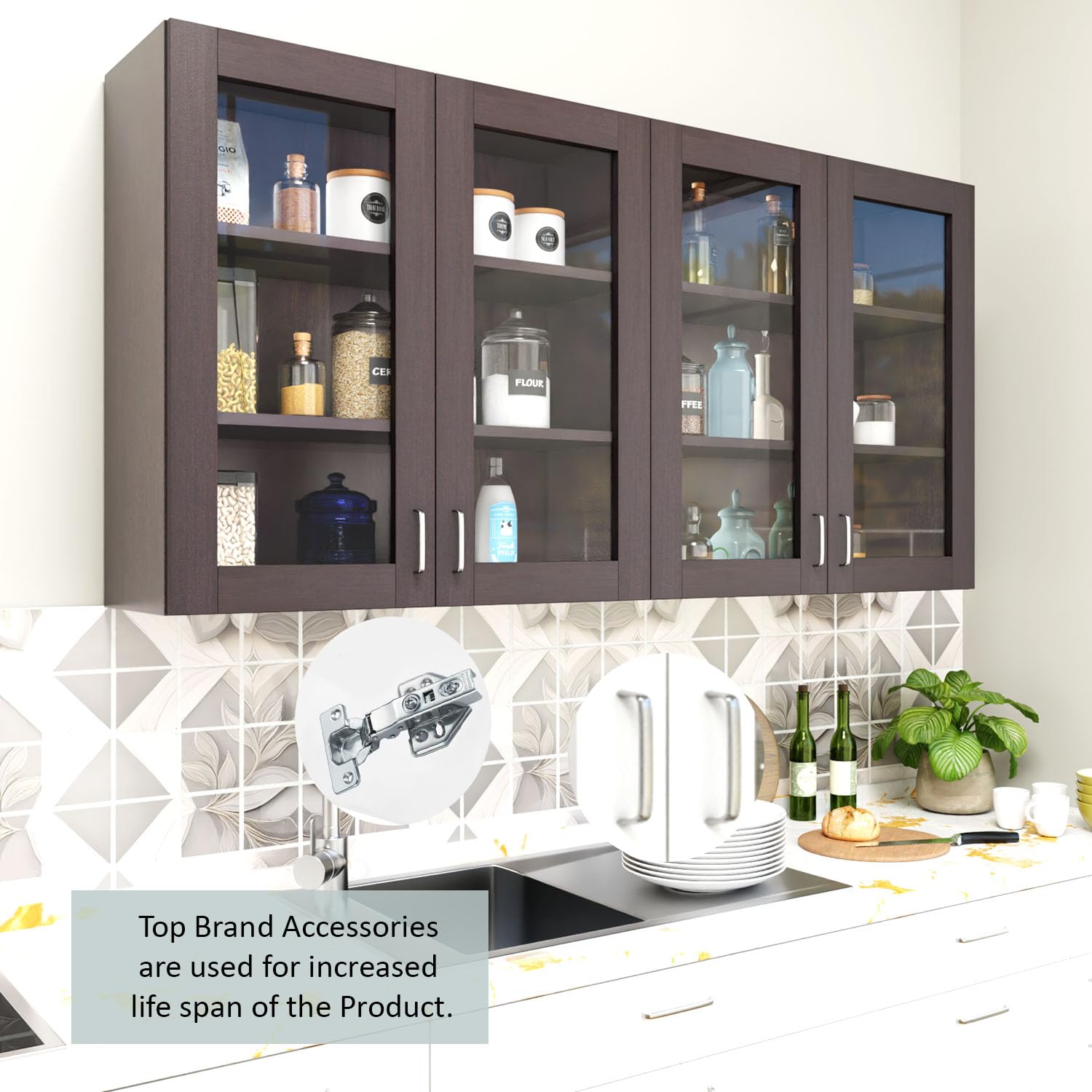 VIKI Furniture Modular White 4 Doors Top View