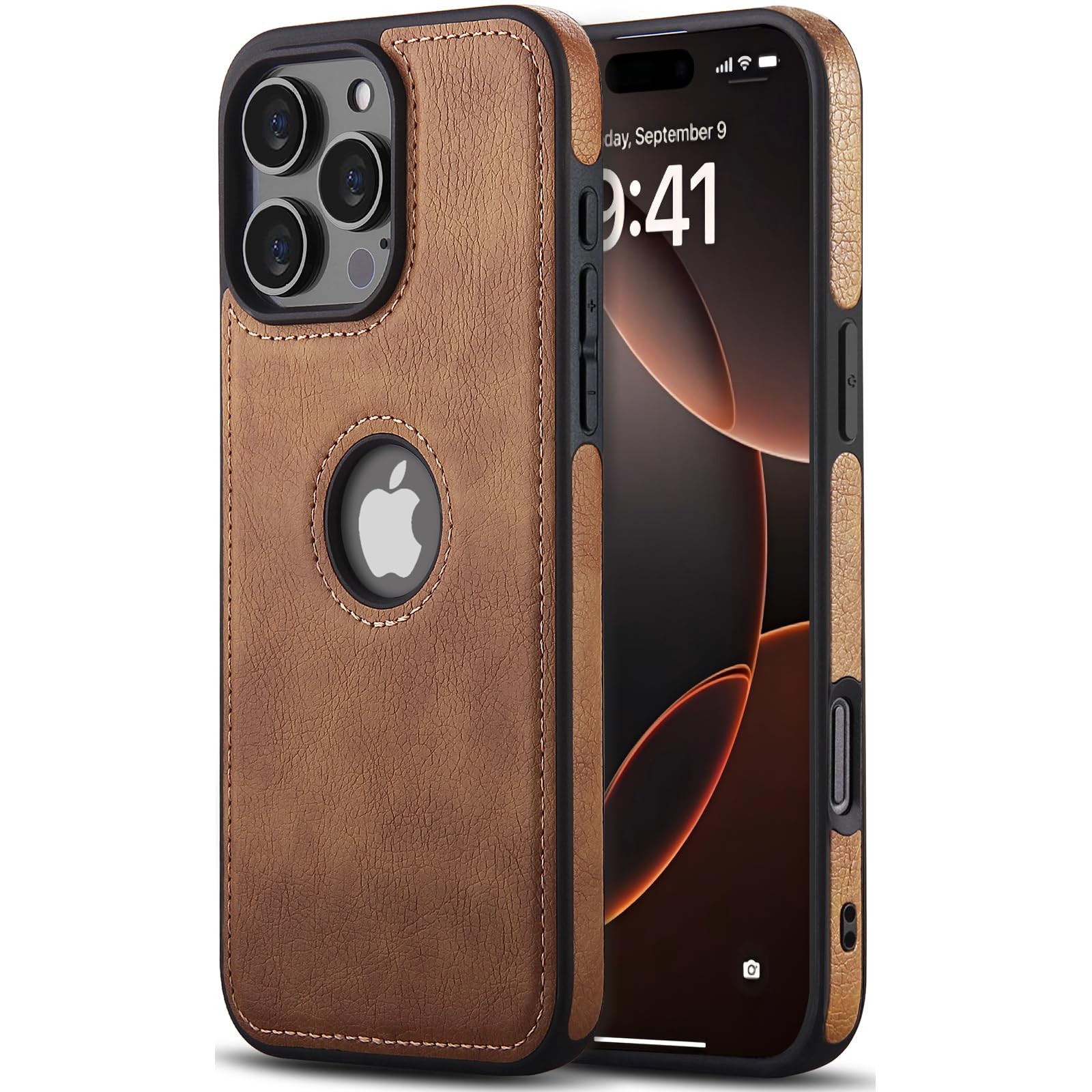 AIOVETEAB Compatible with iPhone 16 Pro Max Case Premium Leather