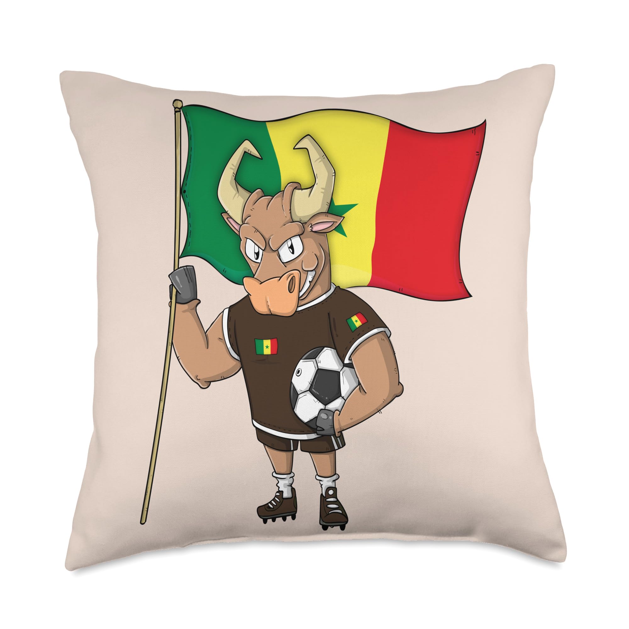 Taurus Fan Senegal Throw Pillow, 18x18, Multicolor