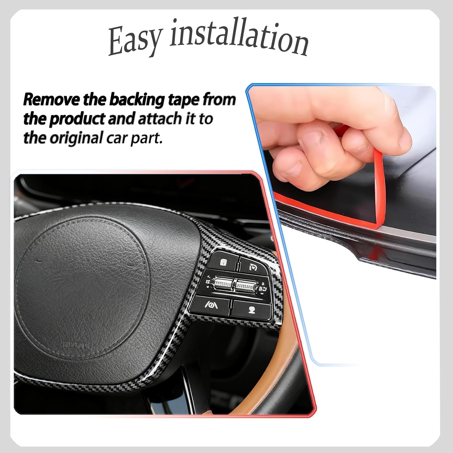 Steering Wheel Button Cover, for Kia Telluride 2020 2021 2022 2023 2024 2025 2026,Steering Wheel Button Panel Protection Frame Molding Trim - Carbon Fiber(Style A)