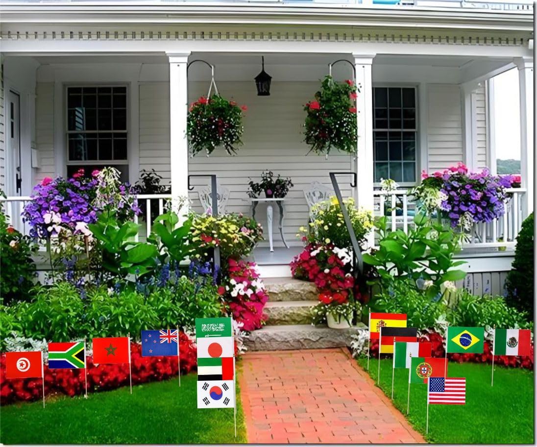 20 Different Countries International Stick Flags of the World Small Mini Hand Held Flags For Sports Events,Olympics,World Cup,International Festival Decorations,5 x8 Inch - Image 7