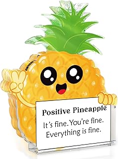 Nosiny Emotional Support Pineapple Positive Acrylic Pineapple Gifts for Mom Coworker Friend Inspirational Sign for Home Office Desk Decor Gift for Woman