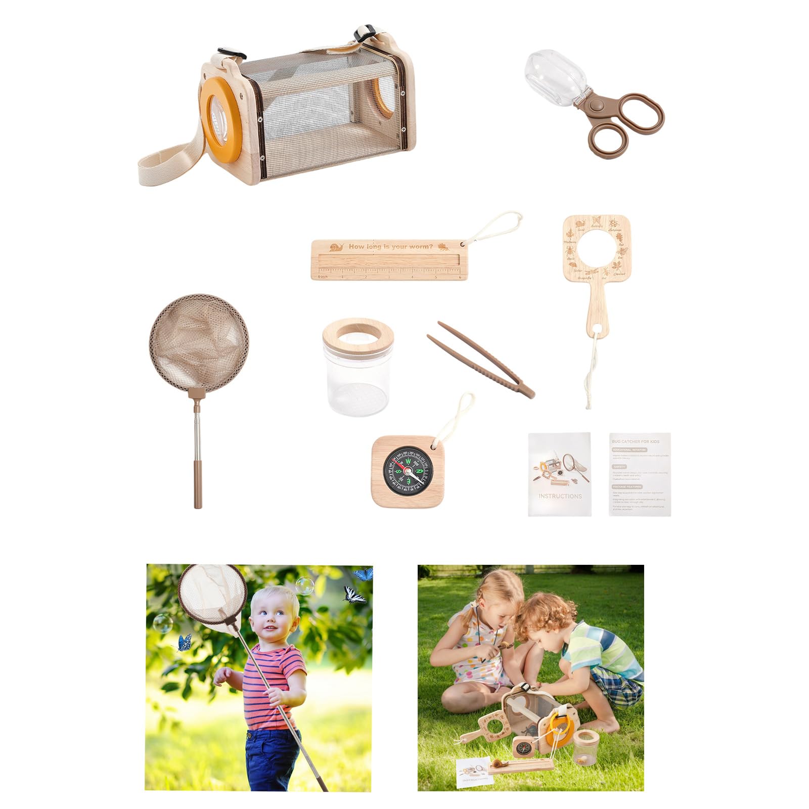 Holzkäfig Beobachten von Insekten Freien, Spielzeug für Kleinkinder, Naturerkundung, Biologie, Lernspielzeug, pädagogische Outdoor Erkundung