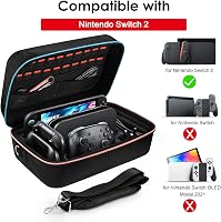 ivoler Nintendo Switch 2 kemény hordtáska, védőtok konzolhoz és kiegészítőkhöz - 7.9", Black 9