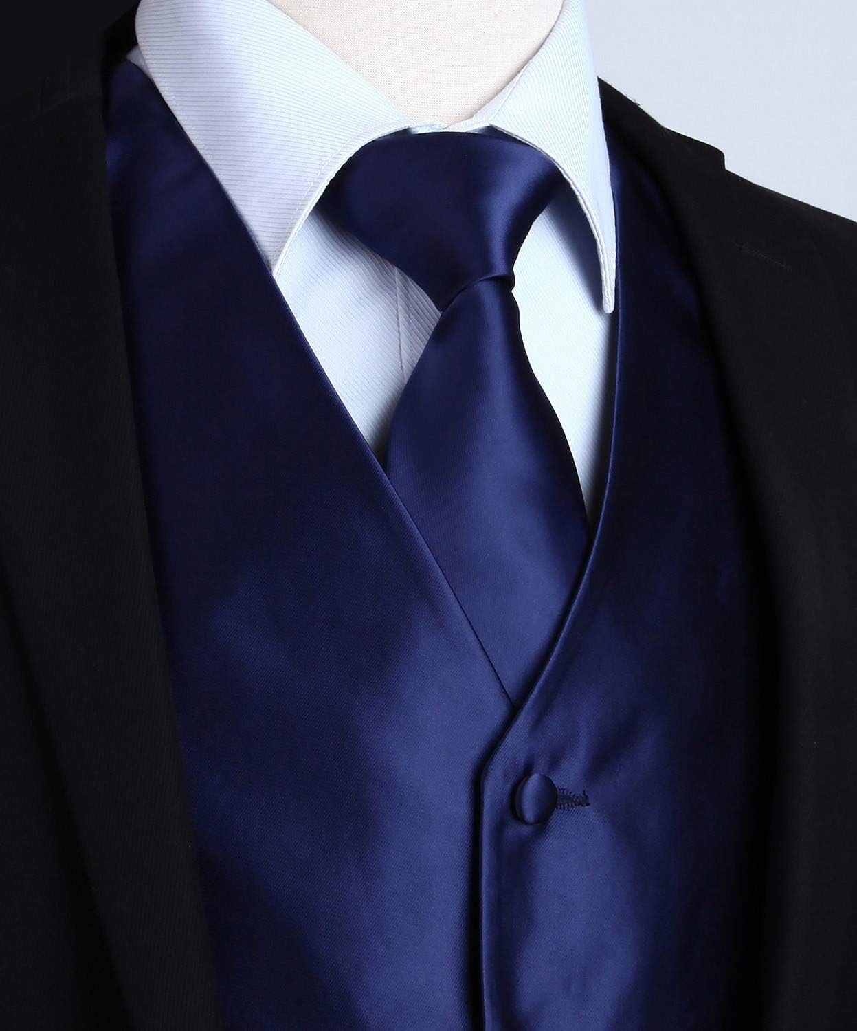 HISDERN V3-01 Men's 3PCS Formal Vest Set Slim Fit Jacquard Waistcoat with Paisley Floral Pattern for Wedding Prom Party - Image 2