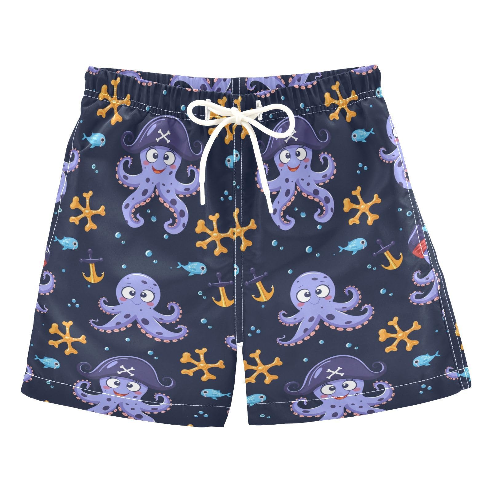 senya Cute Sea Octopus Boys Swim Trunks Toddler Shorts Swimwear Boardshorts Multicoloured