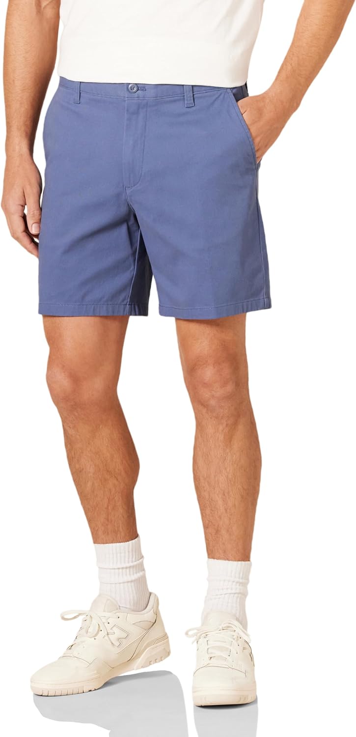 Amazon Essentials Men's Slim-Fit 7" Stretch Chino Short 33 Dark Blue