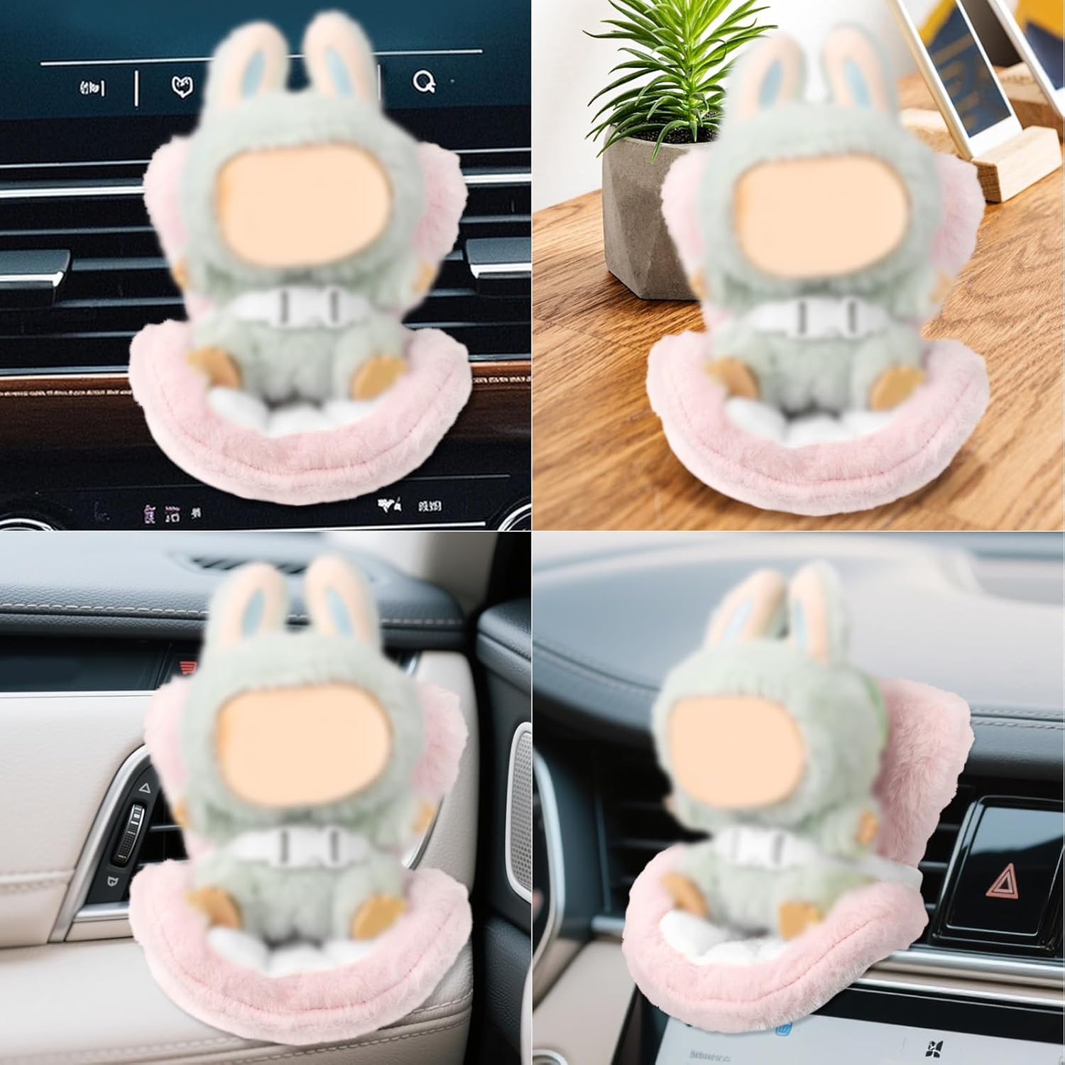 Car Seat for Dolls, Pink Car Seat with Soft Furry Cushions Clip Box and Safety Belts Decorative Sofa Air Vent and Desktop Accessories for Display Doll