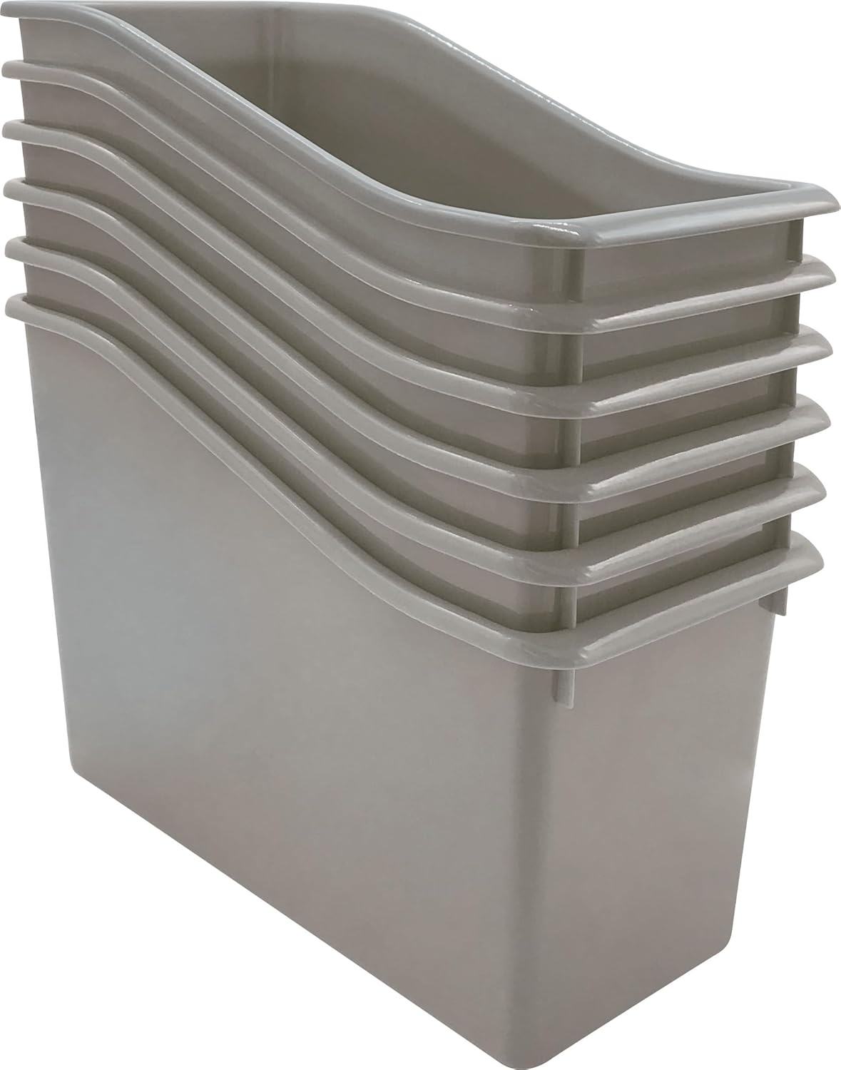 Teacher Created Resources Gray Plastic Book Bin 6-Pack (TCR2088748)