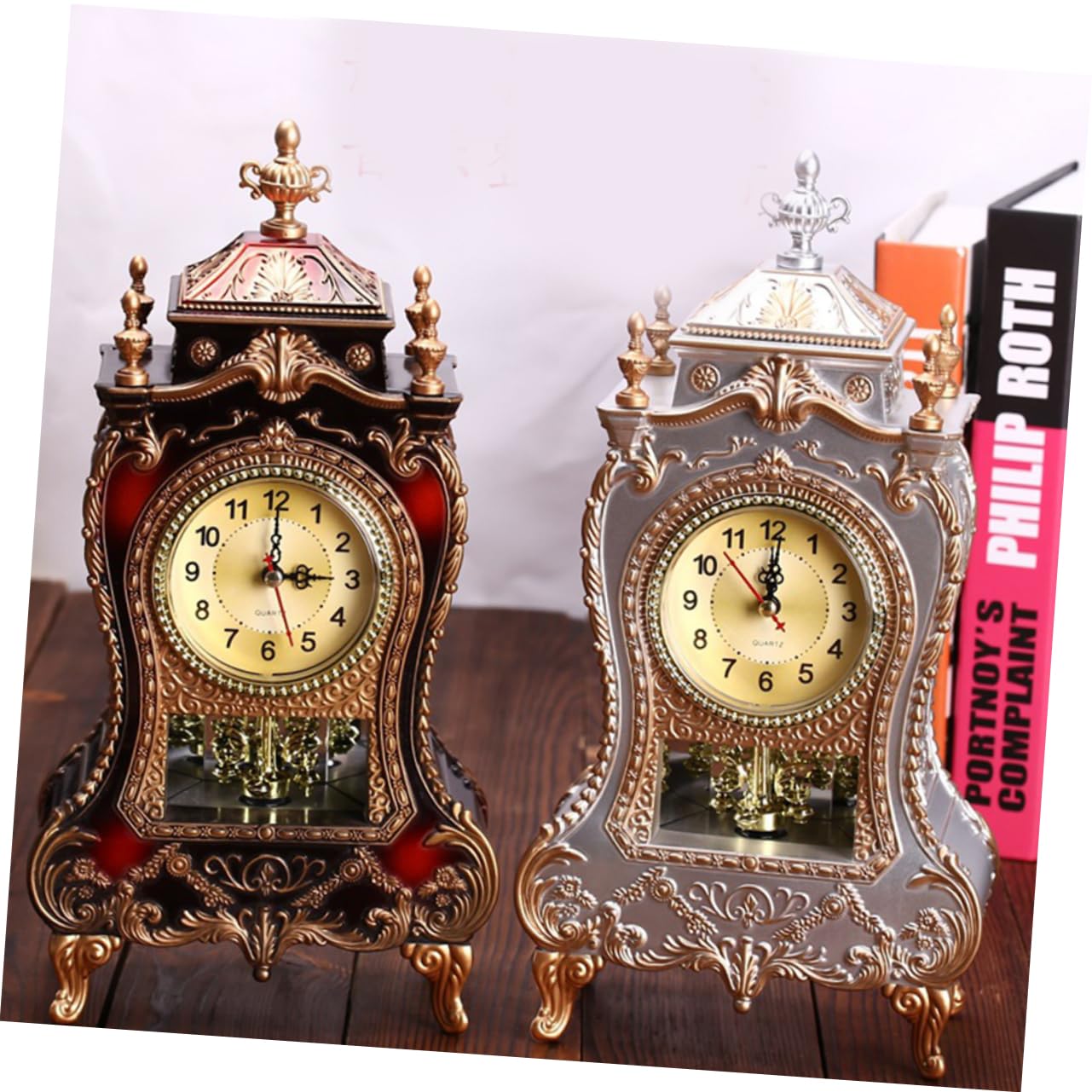 Reloj De Mesa Decorativo De Estilo Europeo con Campana Musical Reloj Sobremesa Sin Pilas para Sala Dormitorio Y Oficina Diseño Creativo Y Material Plástico Resistente