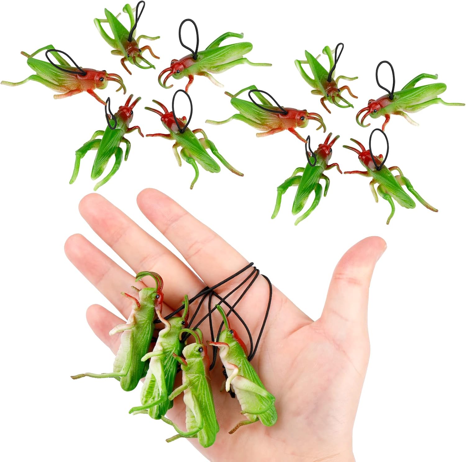 16 Pcs Plastic Grasshoppers - Kids' Plastic Insect Figures, Fake Bugs, Green, Easter Party Favors, Tropical Character Toys for Insect Themed Party, Children, Boy, Girl - Image 7