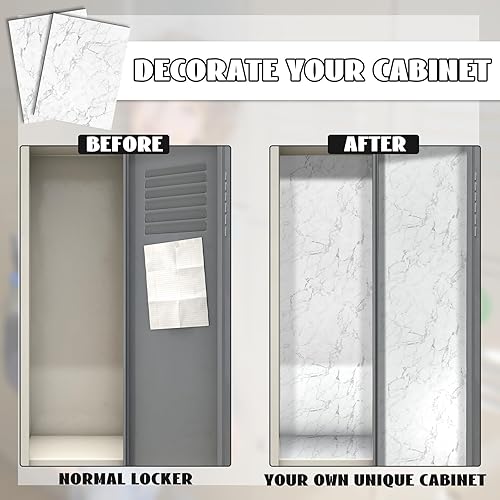Miniatura 4 de Ctosree 12 piezas de papel tapiz magnético para casillero escolar, 12 x 9 pulgadas, diseño de mármol extraíble, hoja de casillero magnético,