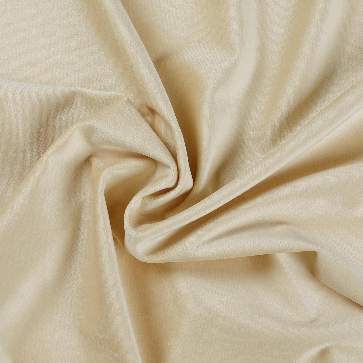 ChadMade 120" Long Velvet Curtains, 2 Panels 52Wx120L Cream, Rod Pocket Back Tab Hook Belt Flat Hooks Light Filtering Draperies for French Door Sliding Door, Leon Collection