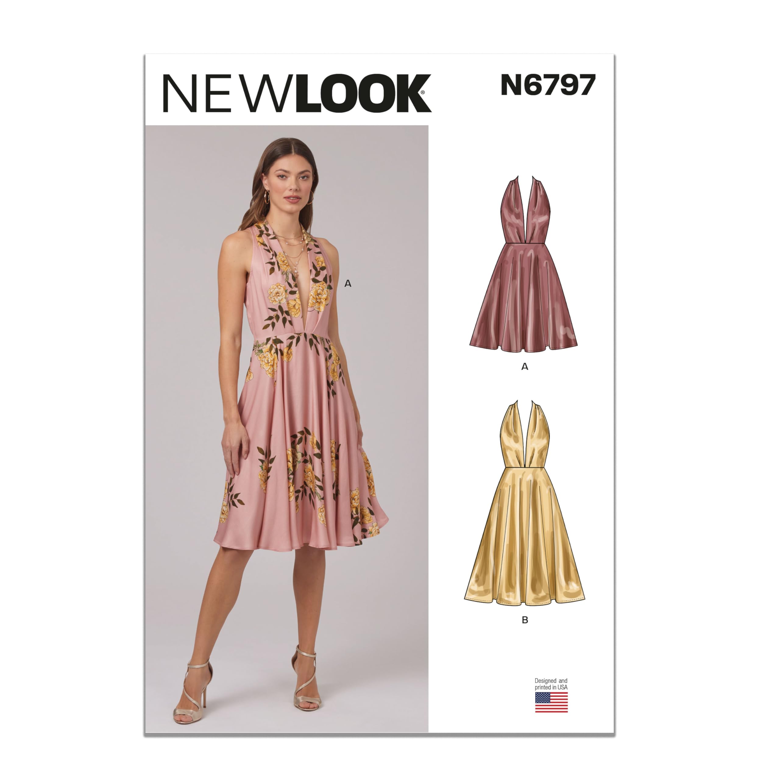 Patron de couture robe femme New Look UN6797A en deux longueurs tailles 36-46