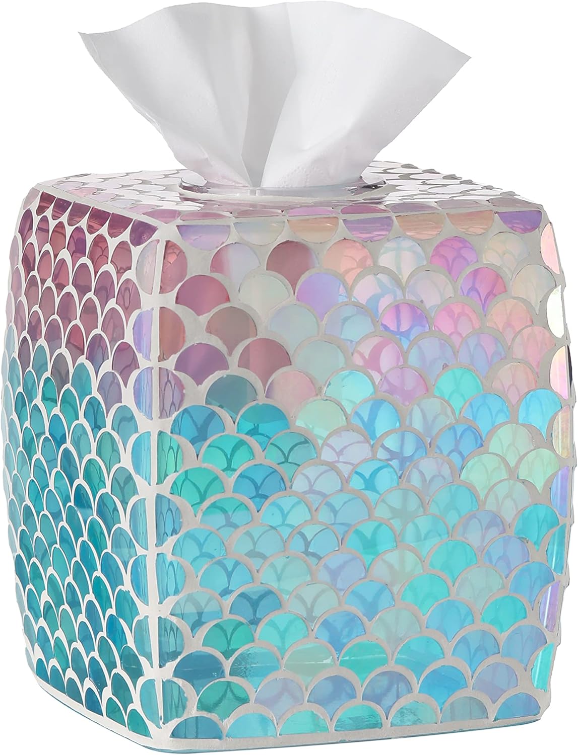 Motifeur Glass Tissue Holder, Decorative Square Tissue