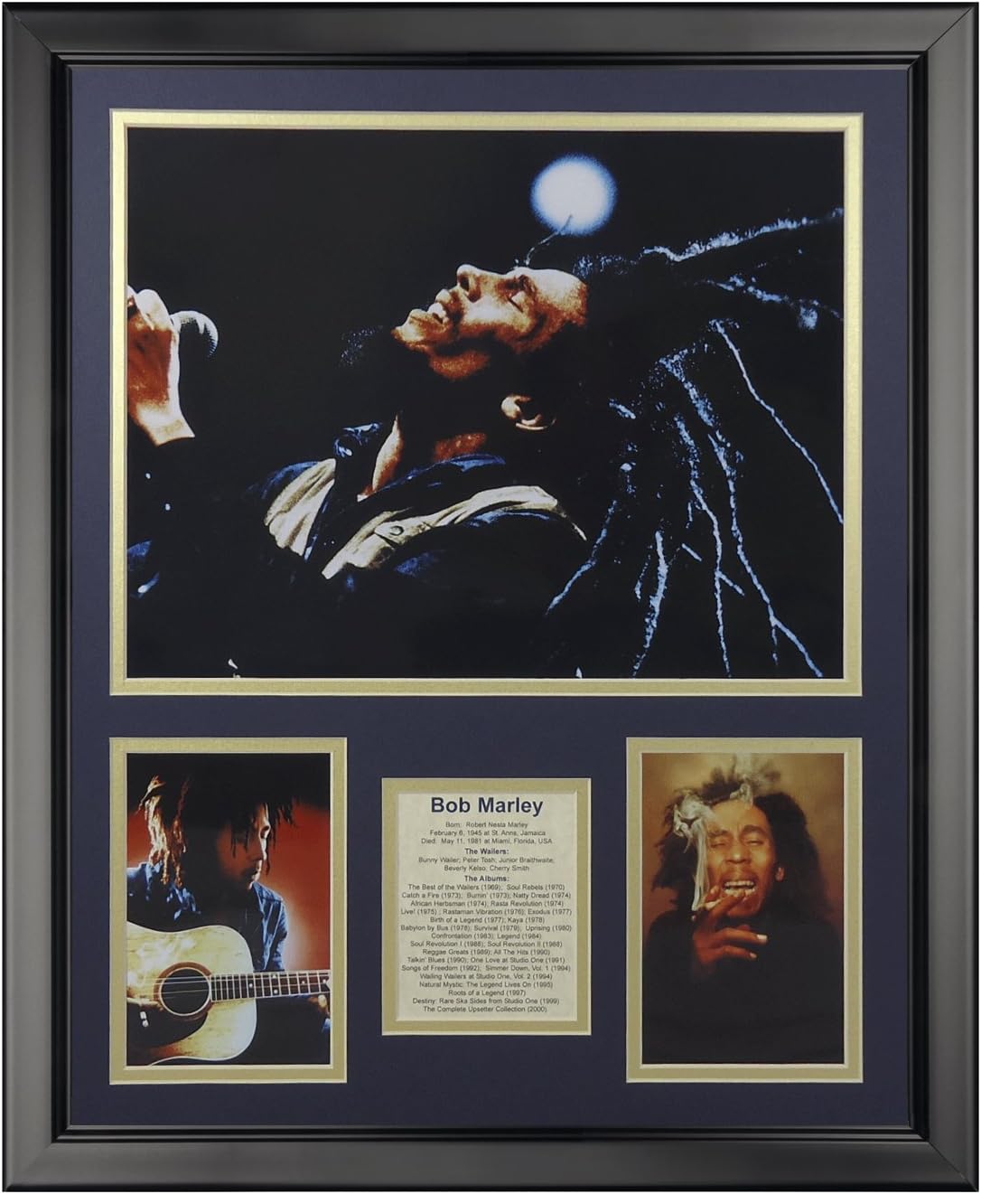 Art of Hollywood Bob Marley, Framed Photo Presentation - 18 x 22 Inches
