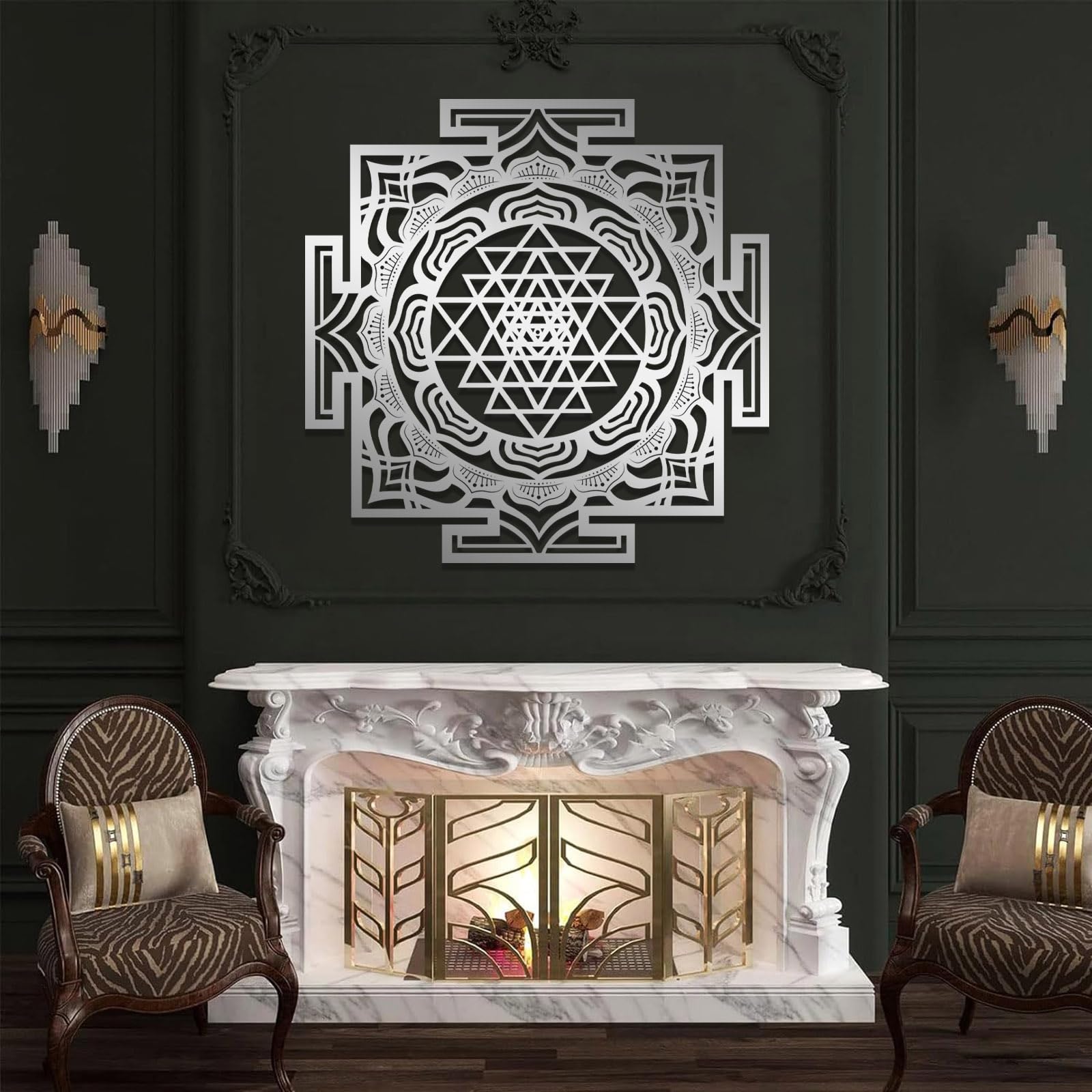 Sri Yantra Wall Art Metal Wall Art, Sri Yantra Metal Wall Art, Sacred ...
