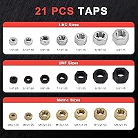 Vista 4 de Juego de cazador de roscas de 42 piezas, kit de reenhebrado para restaurador de roscas, herramienta de reparación de roscas con UNF UNC y tamaños