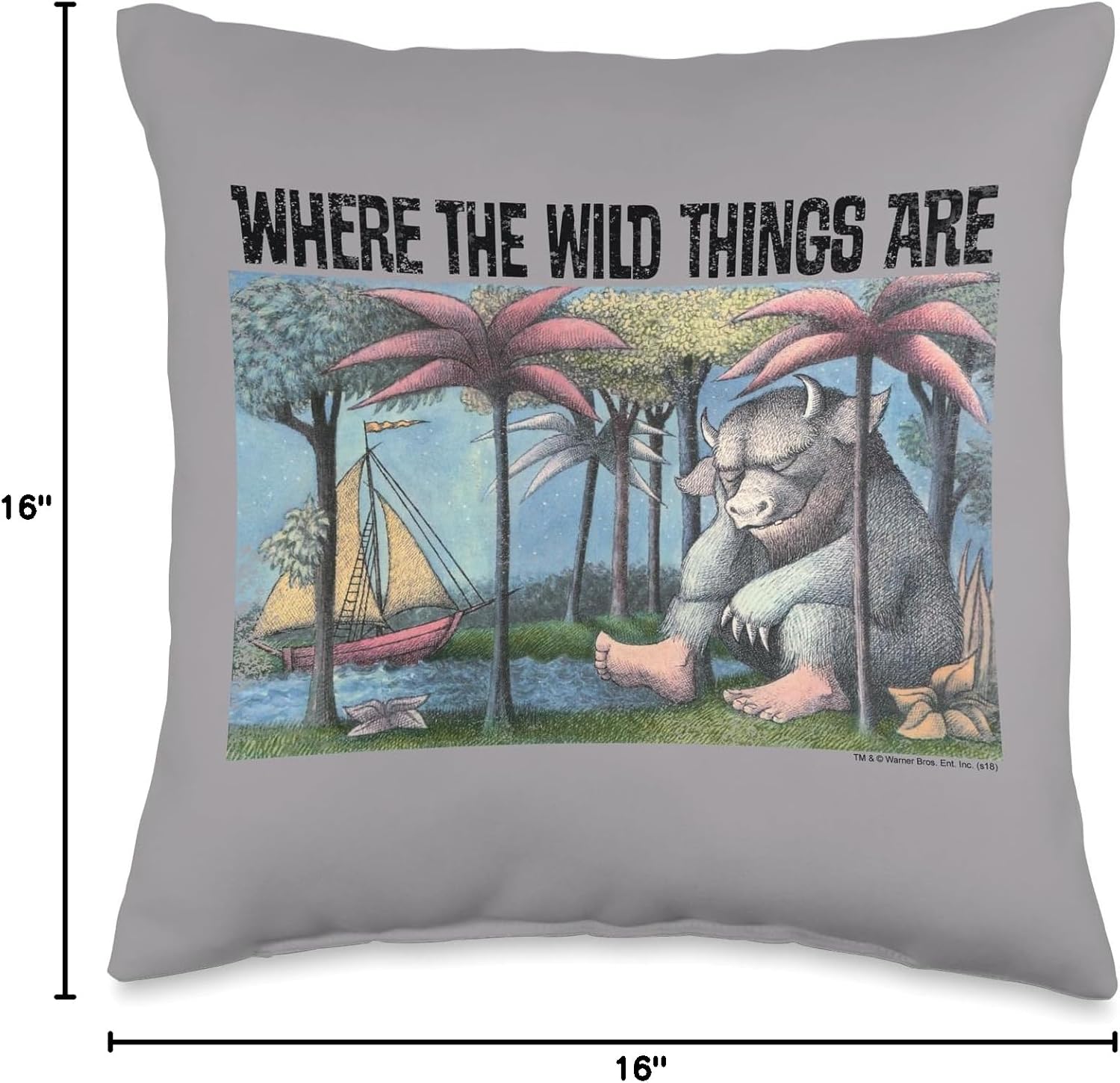 Where the Wild Things Are Cover Art Throw Pillow