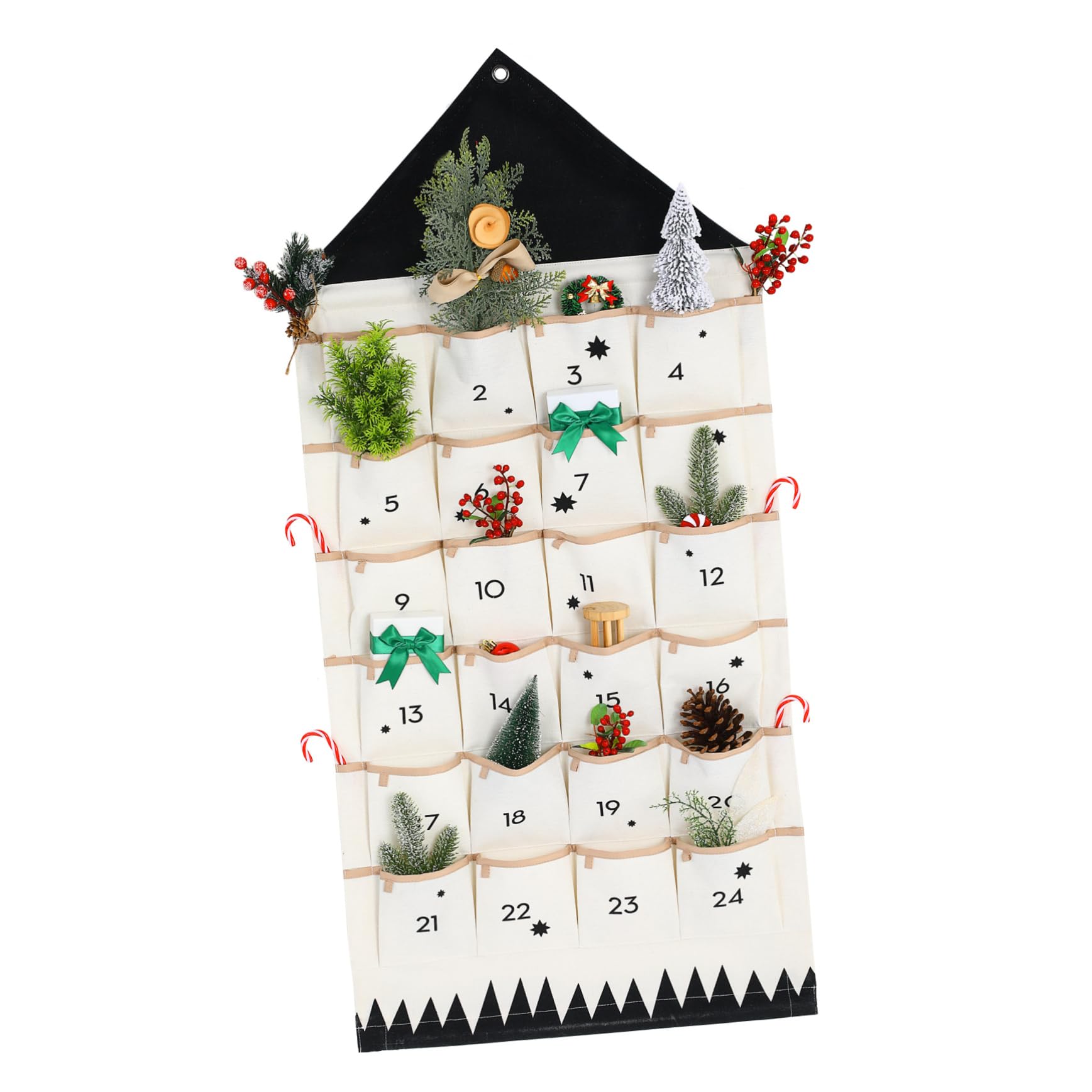 SEWACC Weihnachtskalender Wandbehang Mit Praktischer Organizer Für Adventszeit Zum Aufhängen Im Flur Schlafzimmer Oder Büro Dekorativ Und Funktional