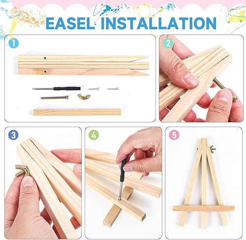 Miniatura 7 de Jethami Paquete de 4 mini pintura por números para adultos con marco, kit de pintura de paisaje por números de Easy City Landmark por números, sobre