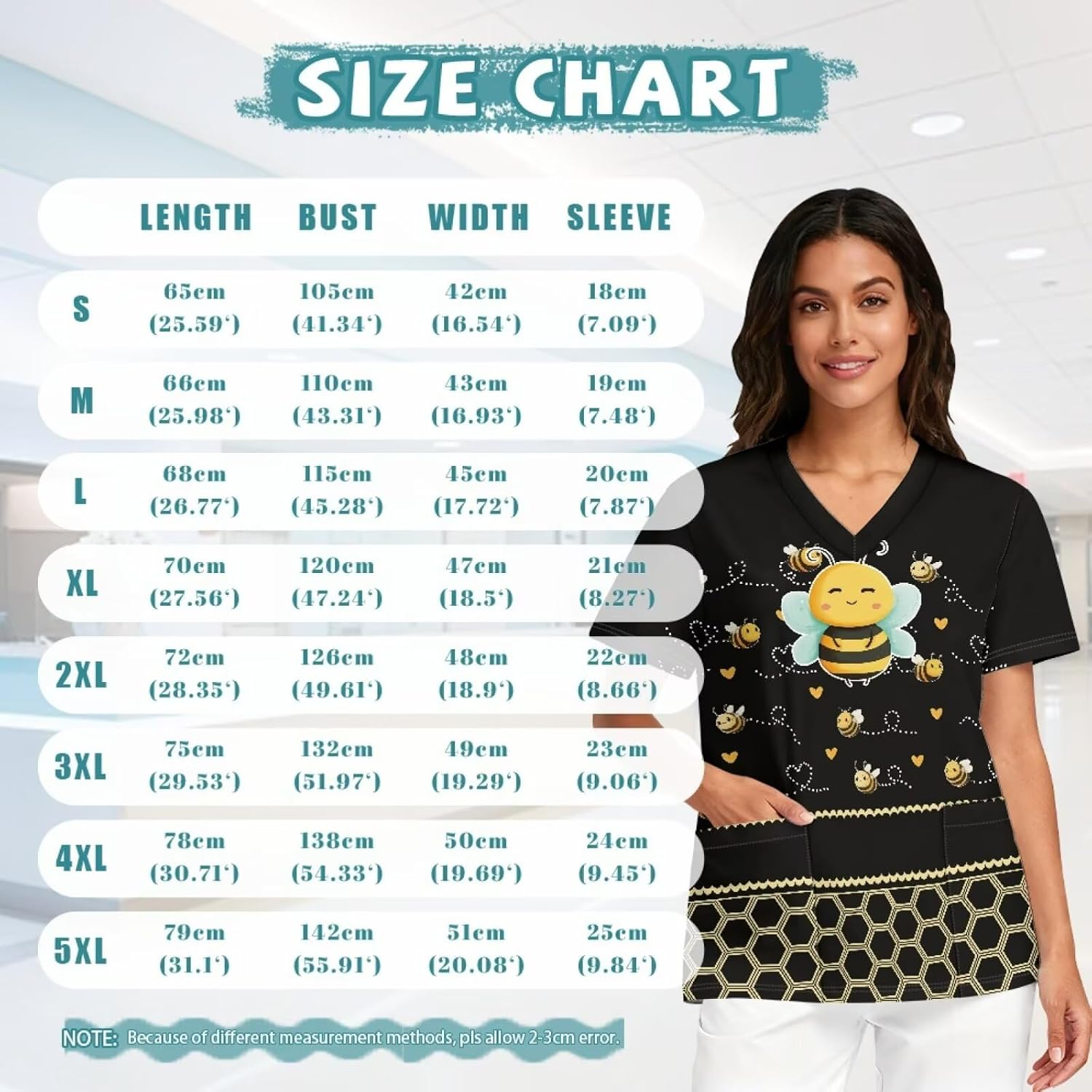 Scrub Tops for Women Stretchy V Neck Short Sleeve Cute Printed Floral Animal Nursing Pockets Working Uniforms